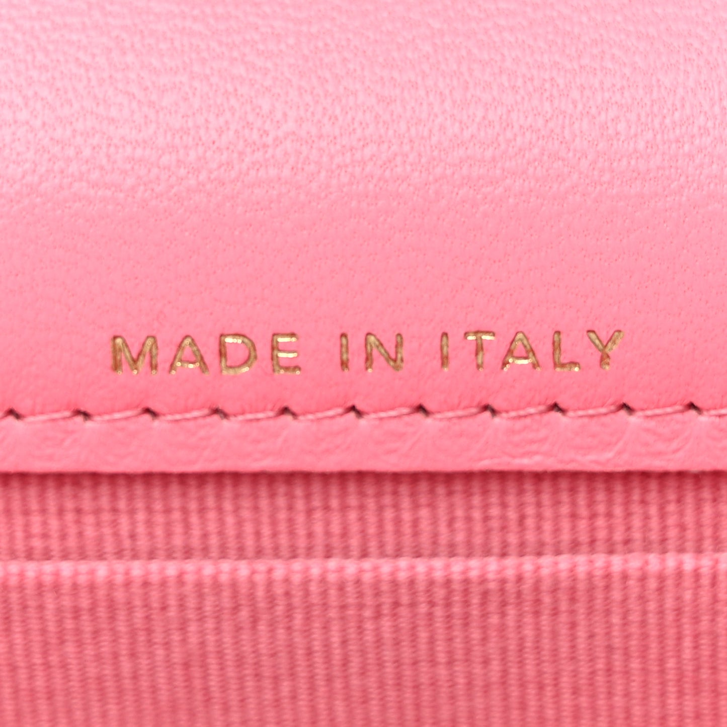 Lambskin Quilted CC Hook Card Holder Pink