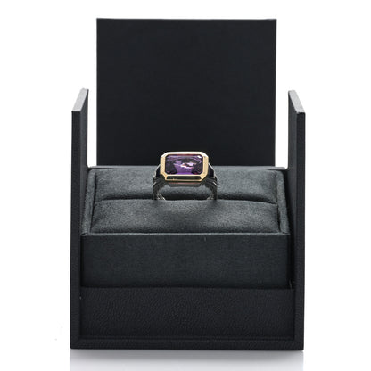 David Yurman Sterling Silver 18K Yellow Gold Amethyst Iolite Three Stone Novella Ring 60 9 6 of 6