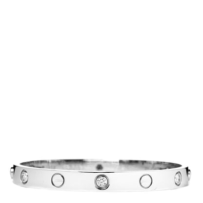 Cartier 18K White Gold 6 Diamond LOVE Bracelet 16 1 of 6