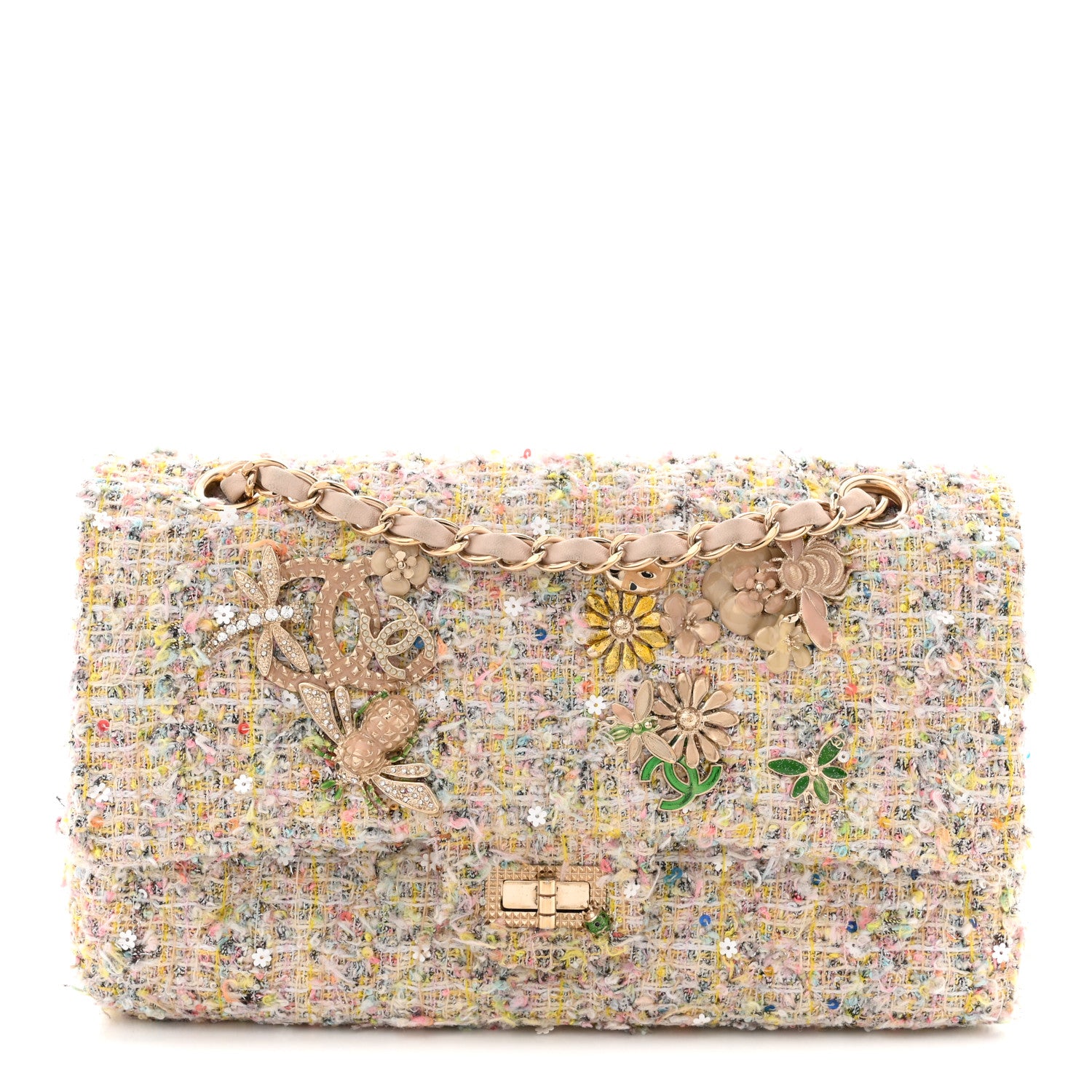 Chanel Tweed Garden Party 2.55 Reissue 225 Flap Multicolor 1 of 12