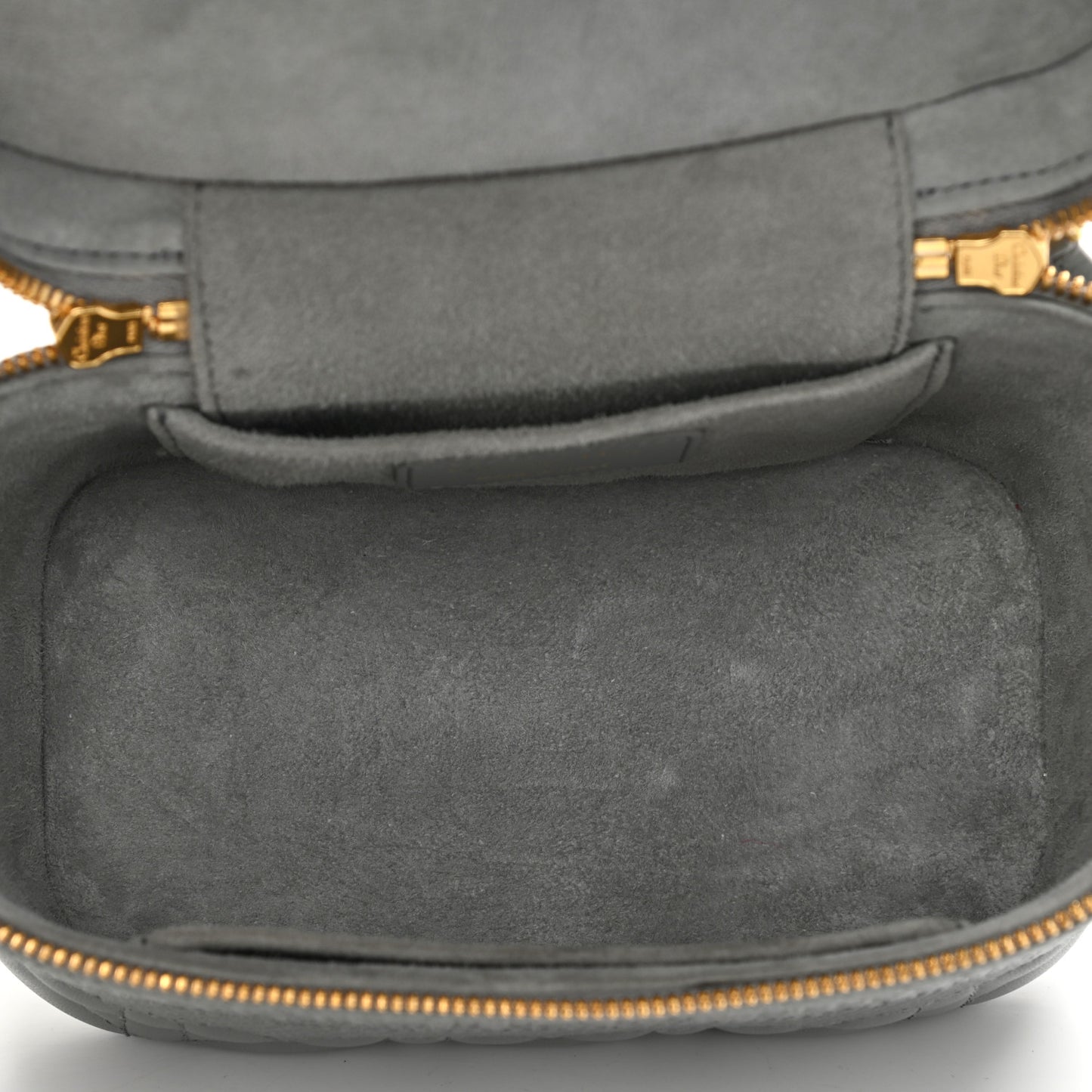 Lambskin Cannage Small Diortravel Vanity Case Grey