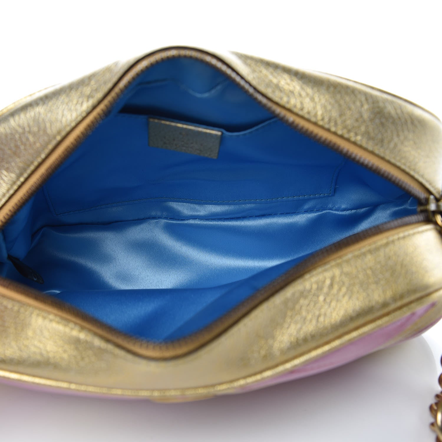 Gucci Metallic Nappa Matelasse Heart Small GG Marmont Chain Shoulder Bag Oro Vecchio Rosa 5 of 10