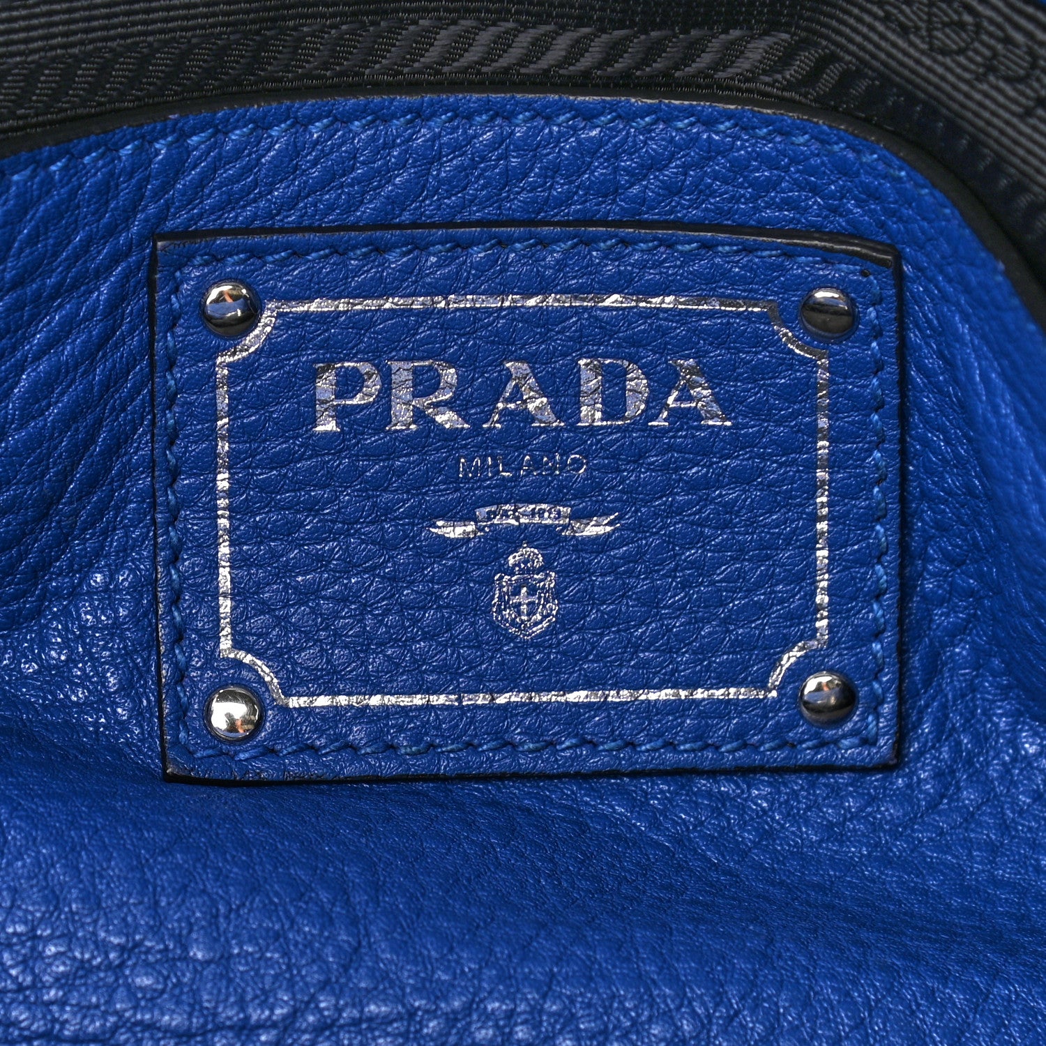 Prada Vitello Daino Shopping Tote Royal 5 of 10
