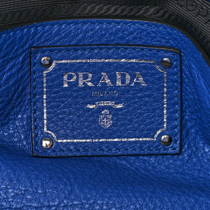 Prada Vitello Daino Shopping Tote Royal 5 of 10