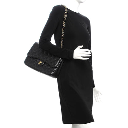 Chanel Caviar Quilted Jumbo Double Flap Black 3 of 16