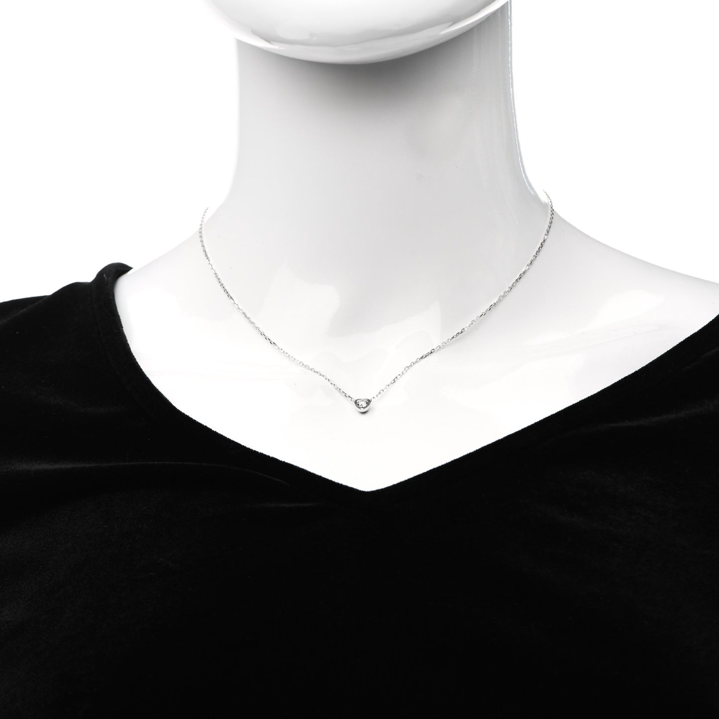 18K White Gold Diamond D'Amour Heart Pendant Necklace