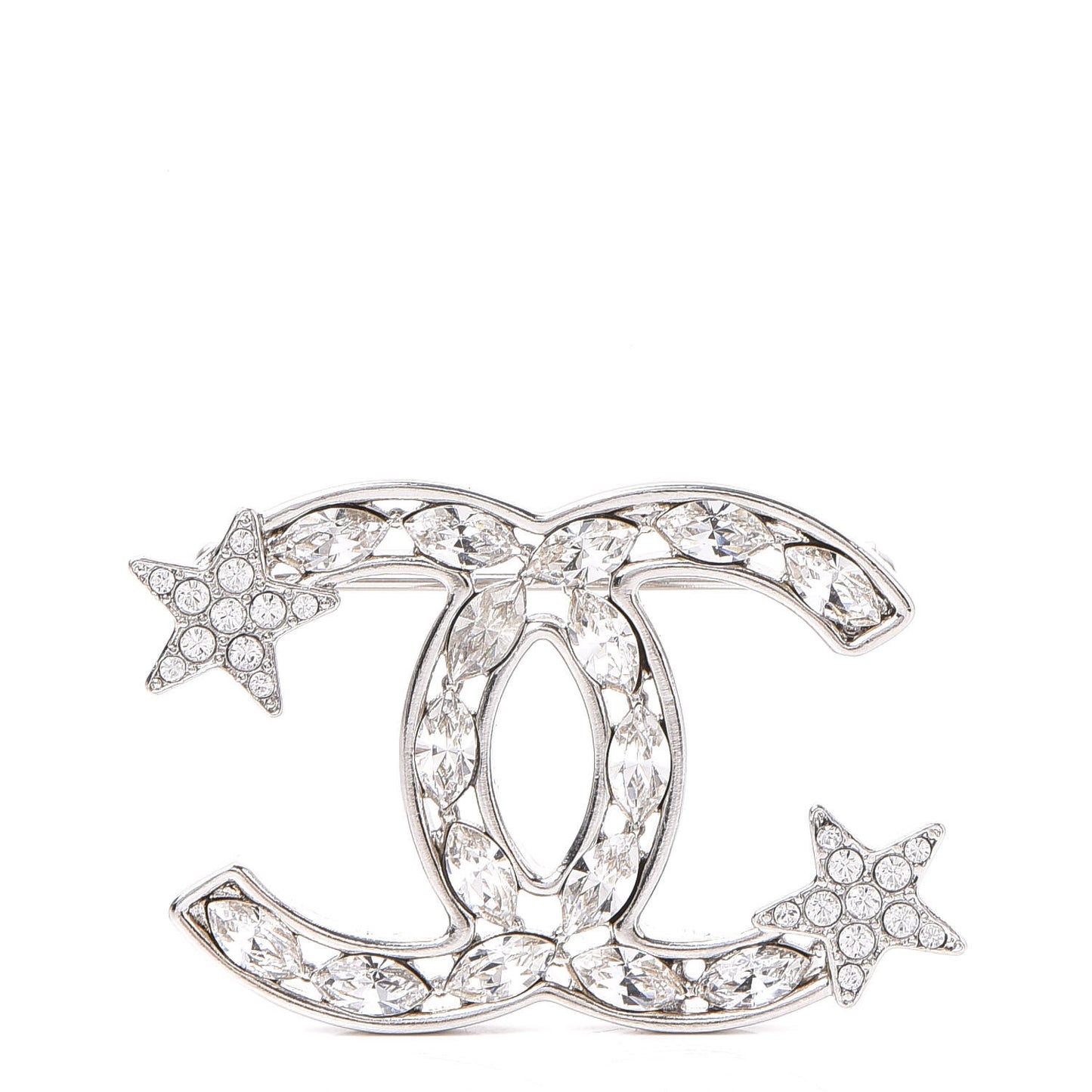 Crystal Starfall CC Brooch Silver