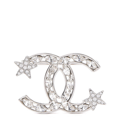 Chanel Crystal Starfall CC Brooch Silver 1 of 5