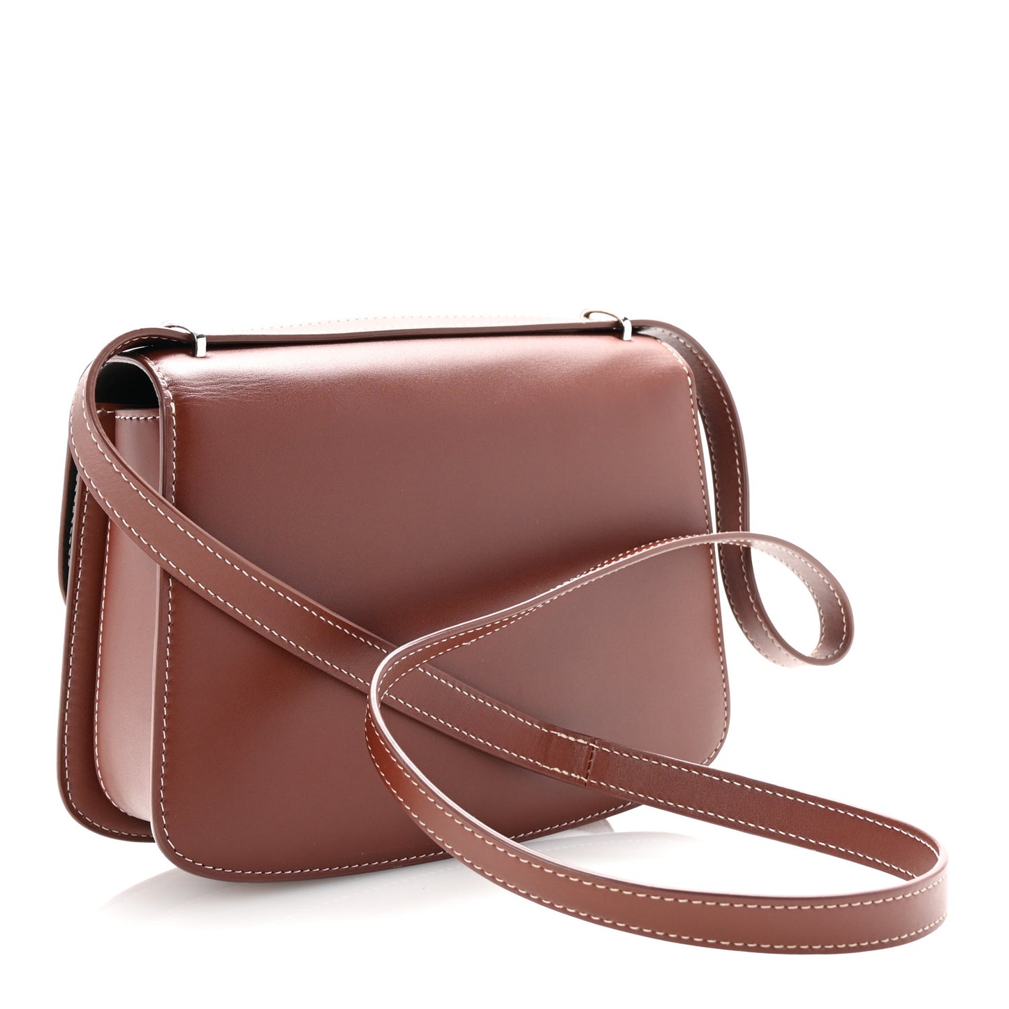 Polished Saddle Calfskin The Sofia 8.75 Crossbody Cherry Wood