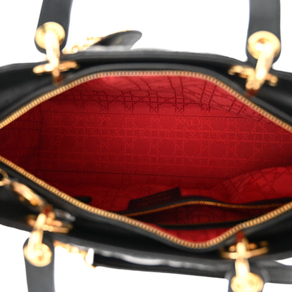 Christian Dior CHRISTIAN DIOR Lambskin Cannage Large Lady Dior Black 5 of 10