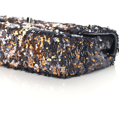 Chanel Sequin Mini Rectangular Flap Blue Gold 10 of 11
