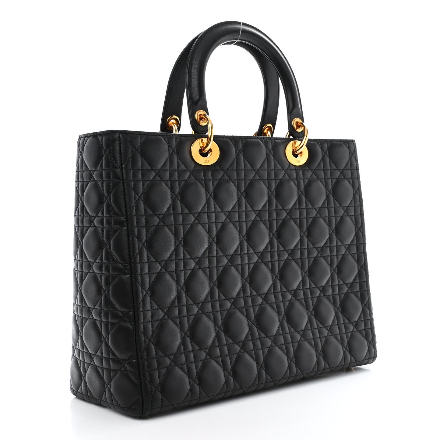 Lambskin Cannage Large Lady Dior Black