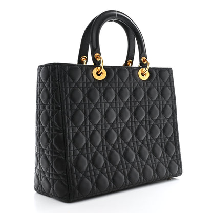Christian Dior Lambskin Cannage Large Lady Dior Black 3 of 11