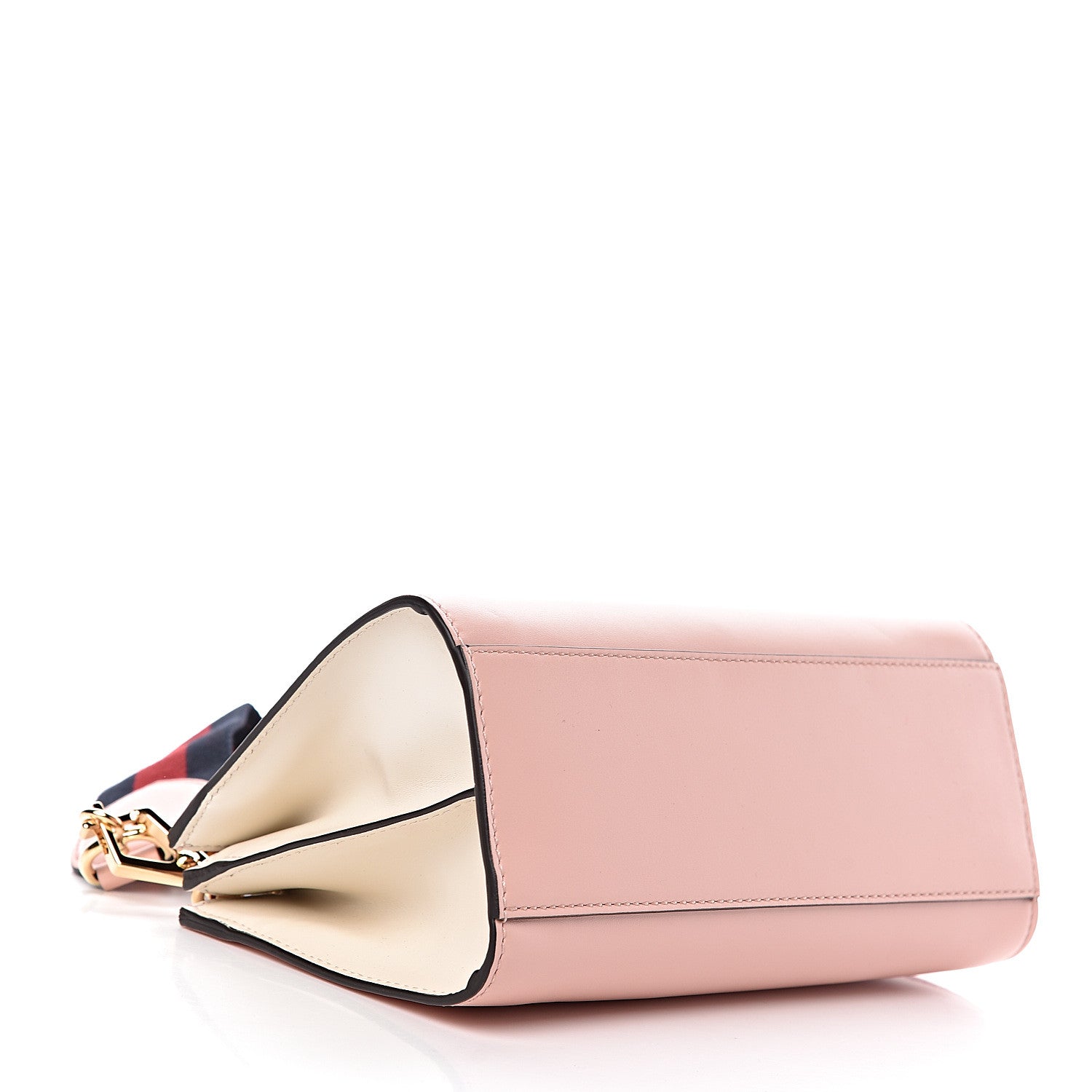 Gucci Nappa Bamboo Web Mini Nymphaea Top Handle Bag Perfect Pink Mystic White 4 of 11