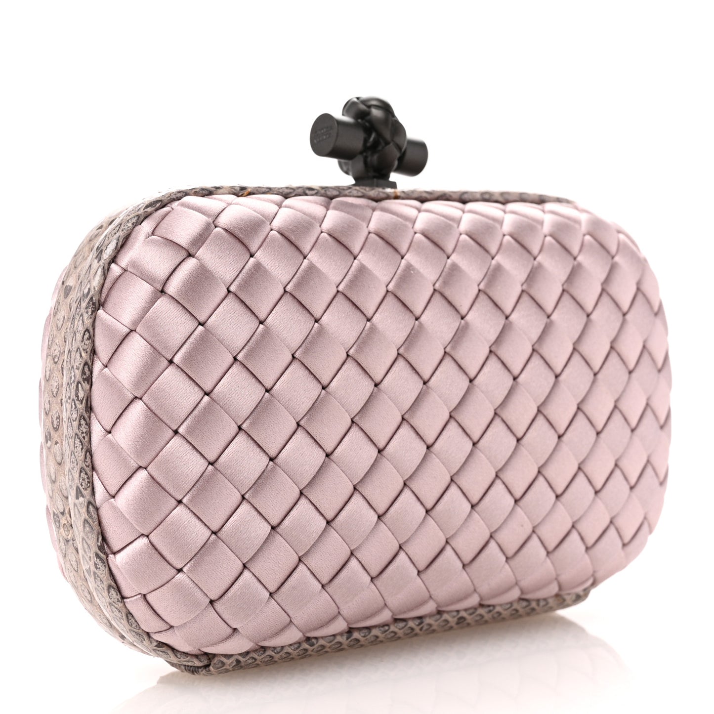 Satin Ayers Intrecciato Knot Clutch Pink