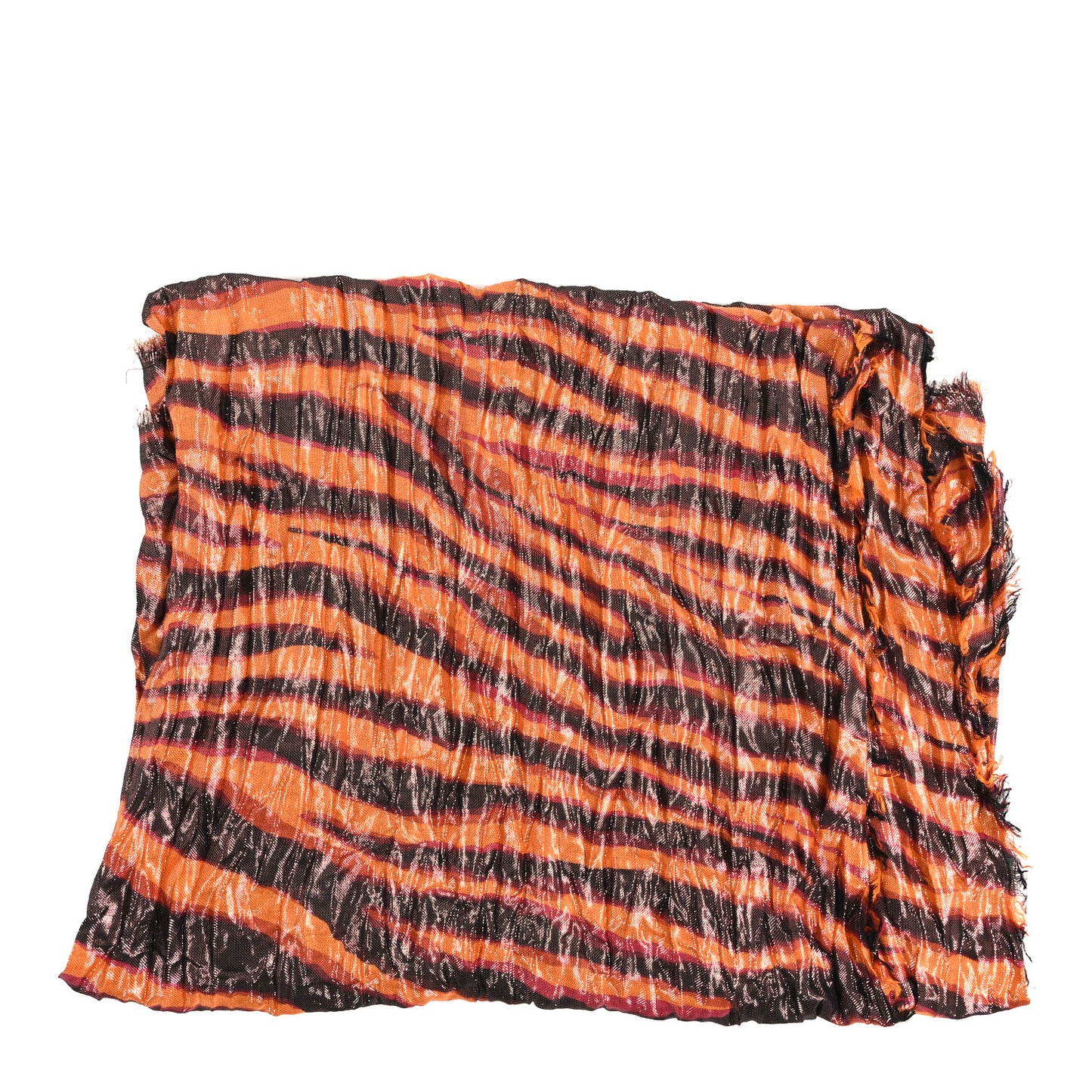 Cashmere Silk Tiger Etole Stole Orange Multicolor