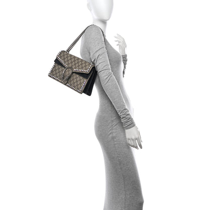 Gucci GG Supreme Monogram Crystal Small Dionysus Shoulder Bag Black 2 of 12