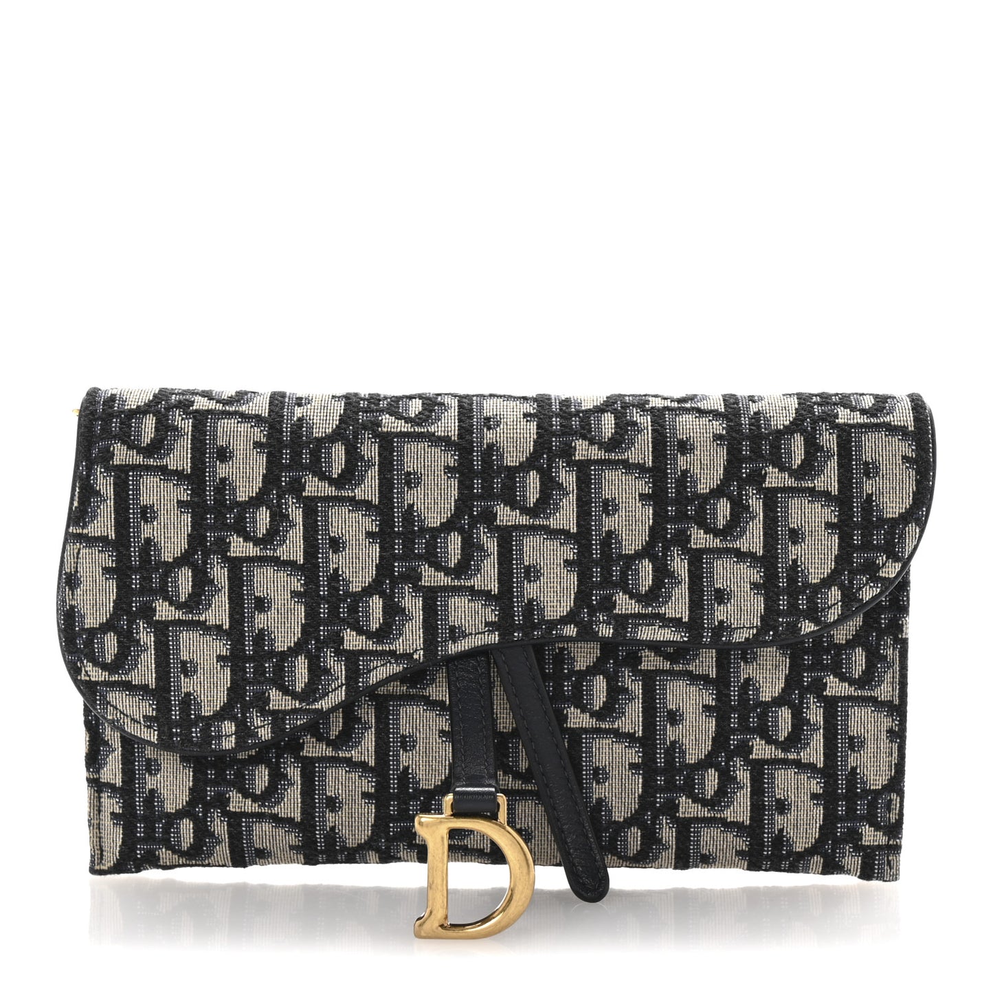 Oblique Saddle Chain Long Wallet Blue