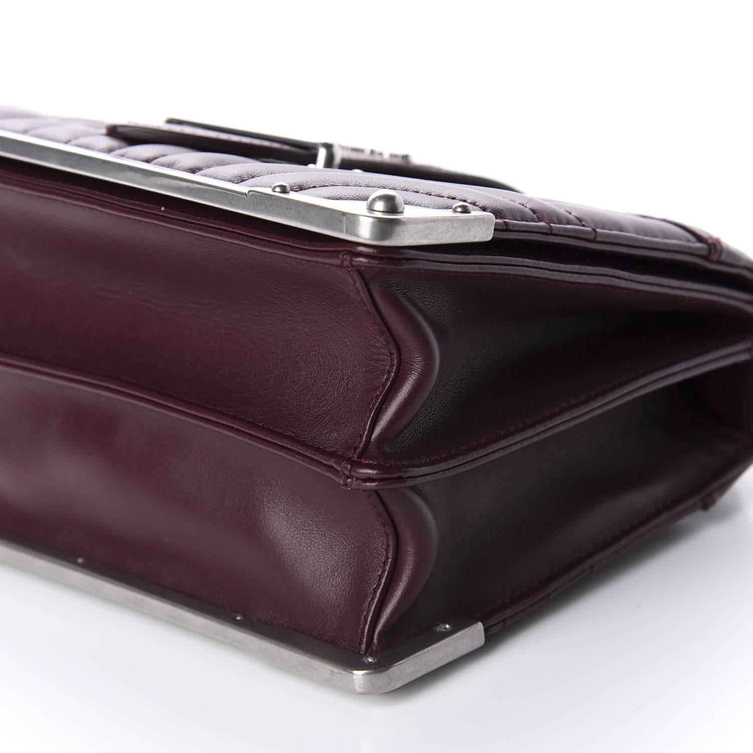 Prada Soft Calfskin Impunture Diagramme Cahier Bag Granato 7 of 9
