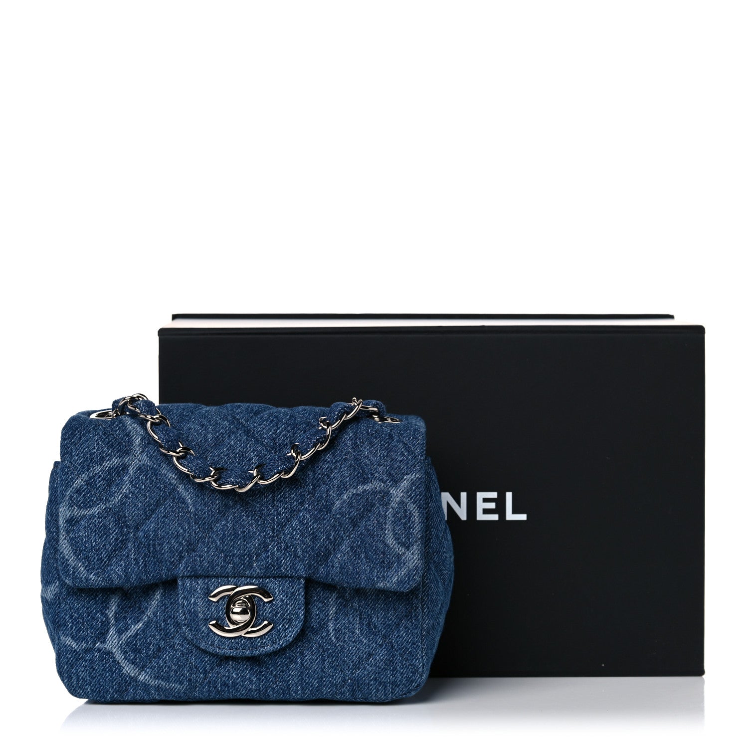 Chanel Denim CC Quilted Mini Square Flap Blue 10 of 10