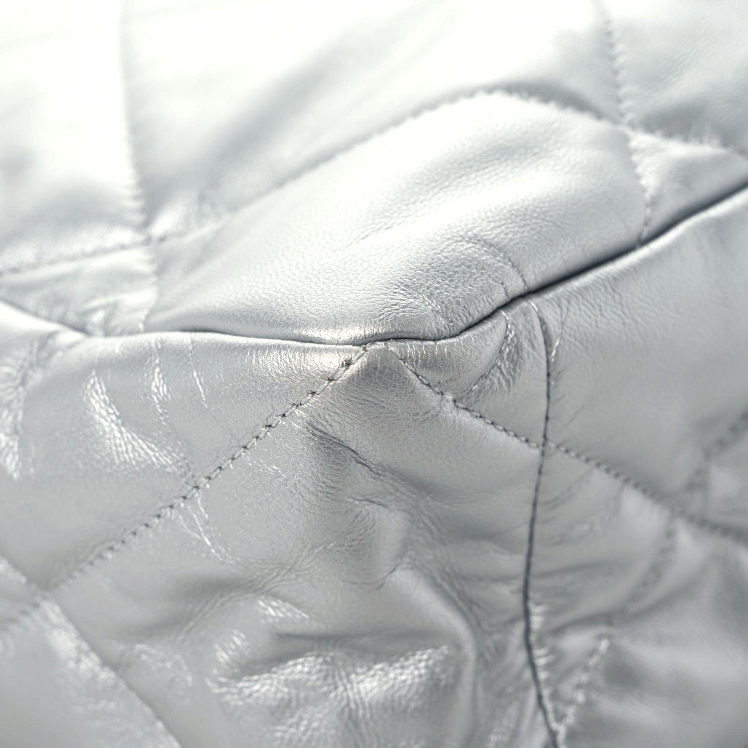 Chanel Metallic Goatskin Quilted Maxi Chanel 19 Flap Silver 6 of 12