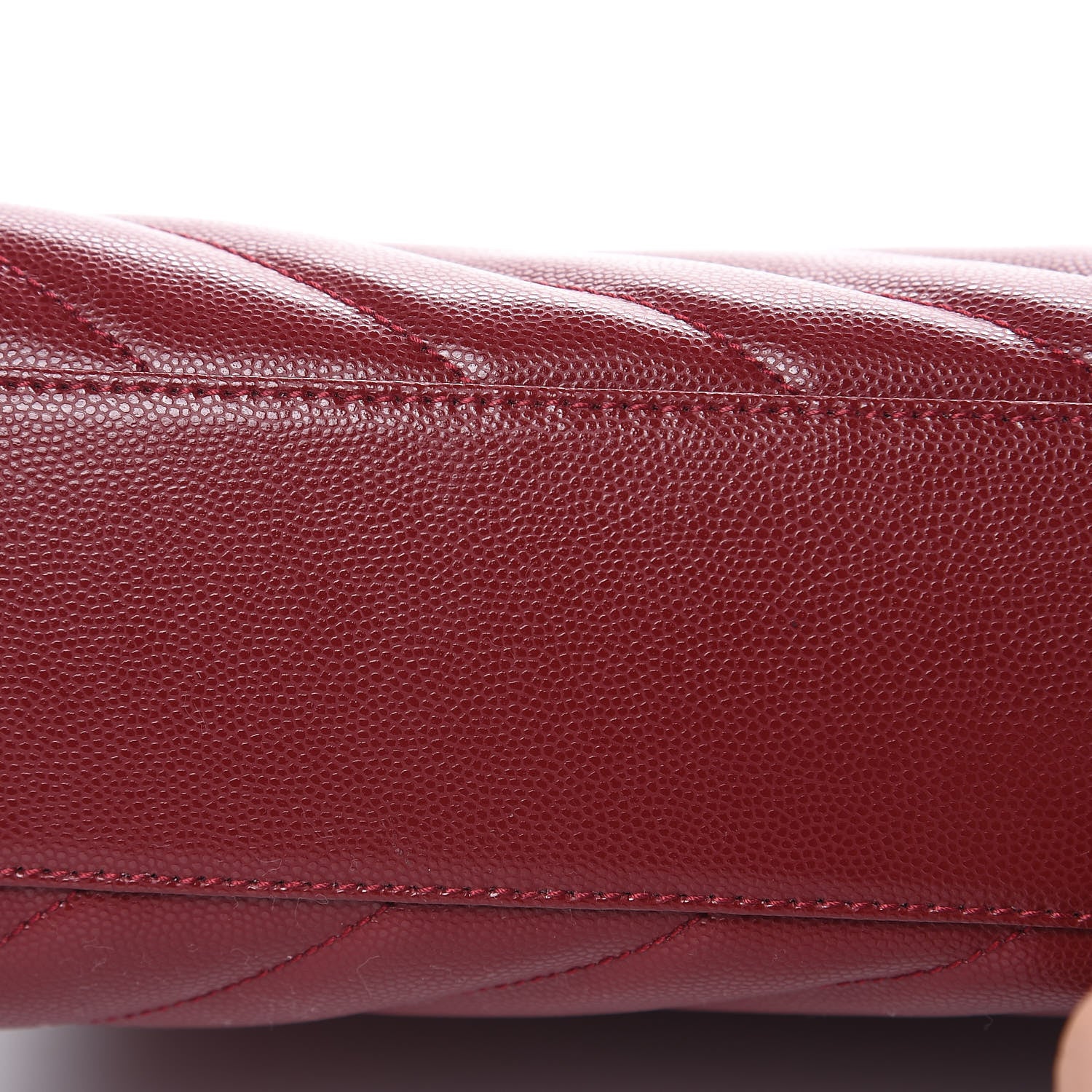Saint Laurent Grain de Poudre Matelasse Chevron Medium Tribeca Shopping Bag Garnet 11 of 12