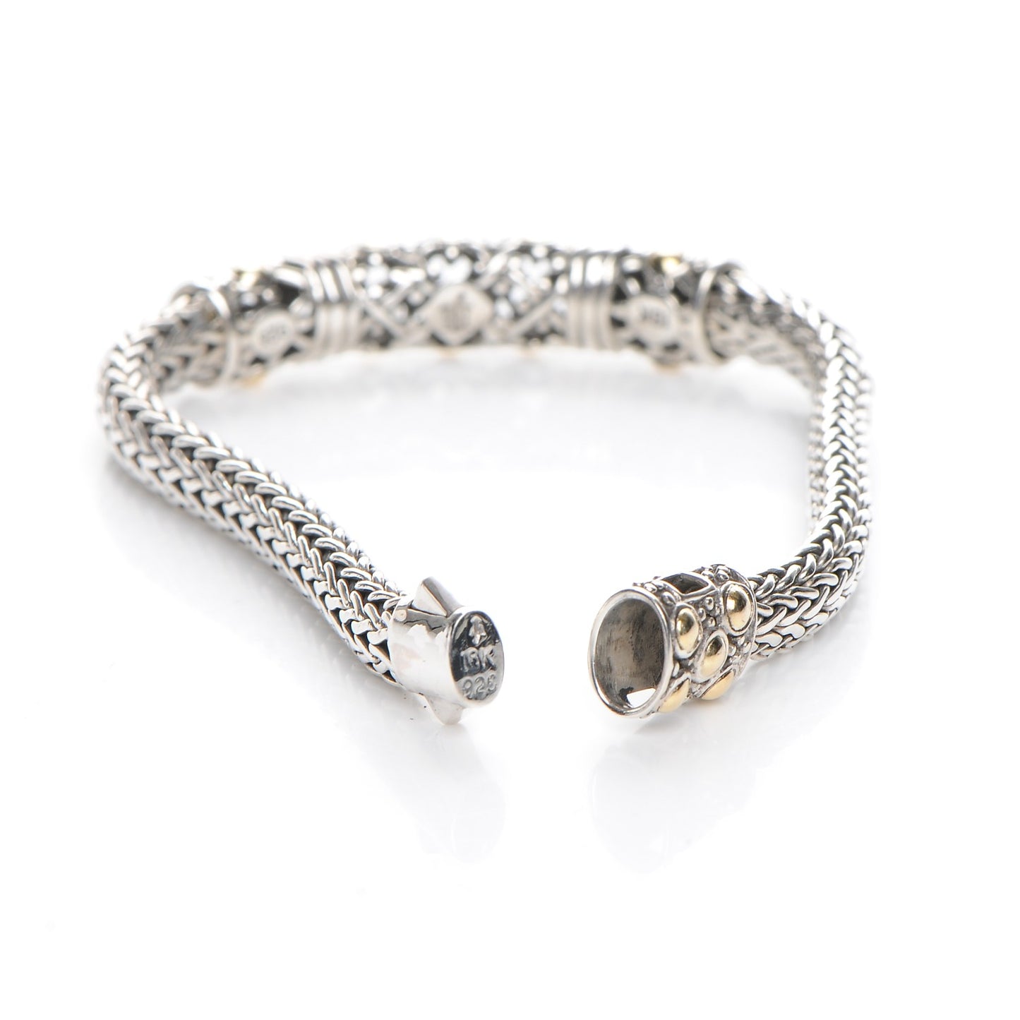 Sterling Silver 18K Yellow Gold Jaisalmer Wheat Chain Dot Bracelet