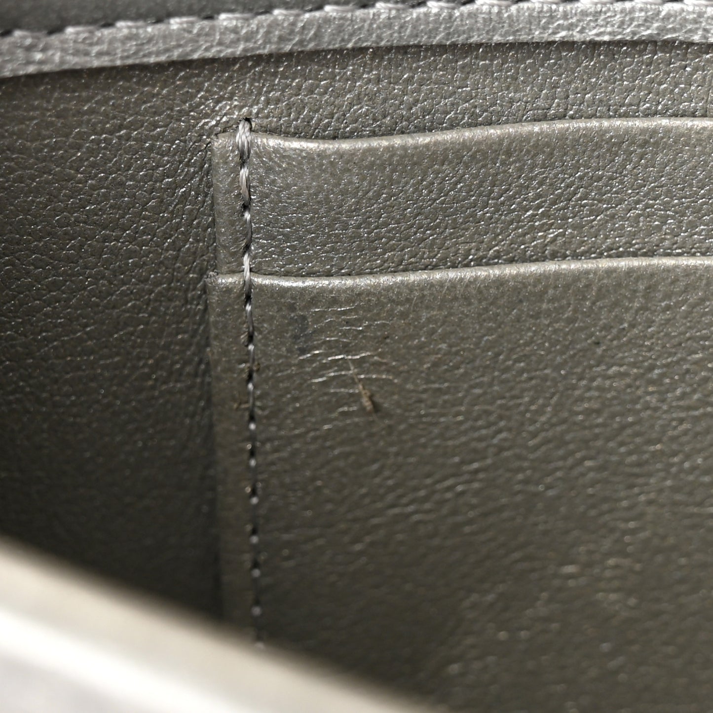 Lambskin Quilted Chain Top Handle Phone Holder With Chain Silver