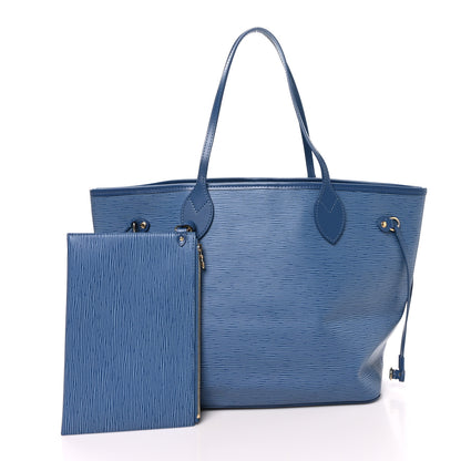 Louis Vuitton Epi Neverfull MM Denim Blue 3 of 10