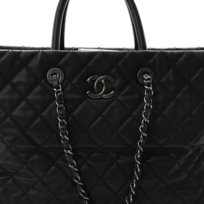 Chanel Caviar Quilted Large Coco Handle Shopping Tote Black 8 of 10