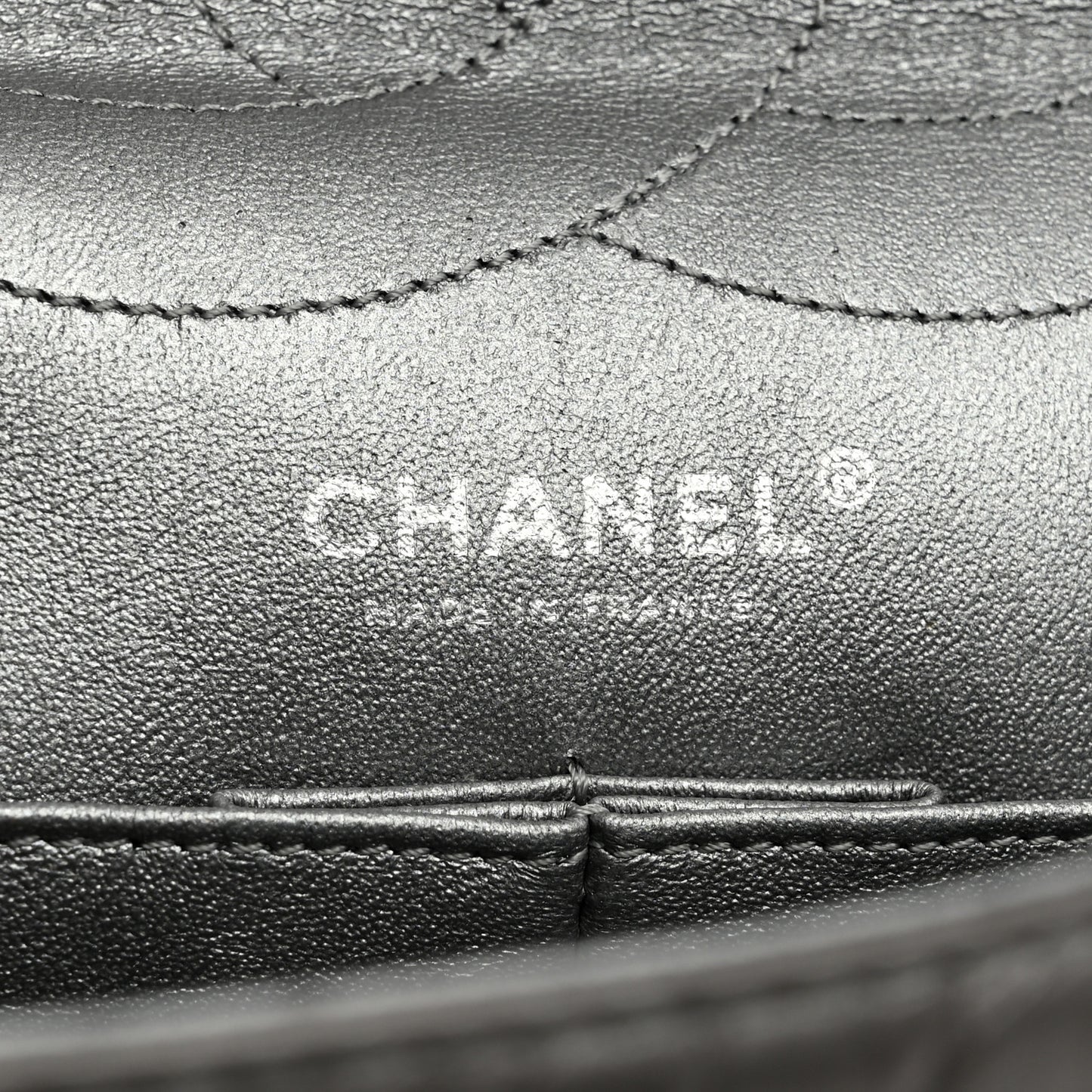 Metallic Aged Calfskin Quilted 2.55 Reissue 227 Flap Dark Silver