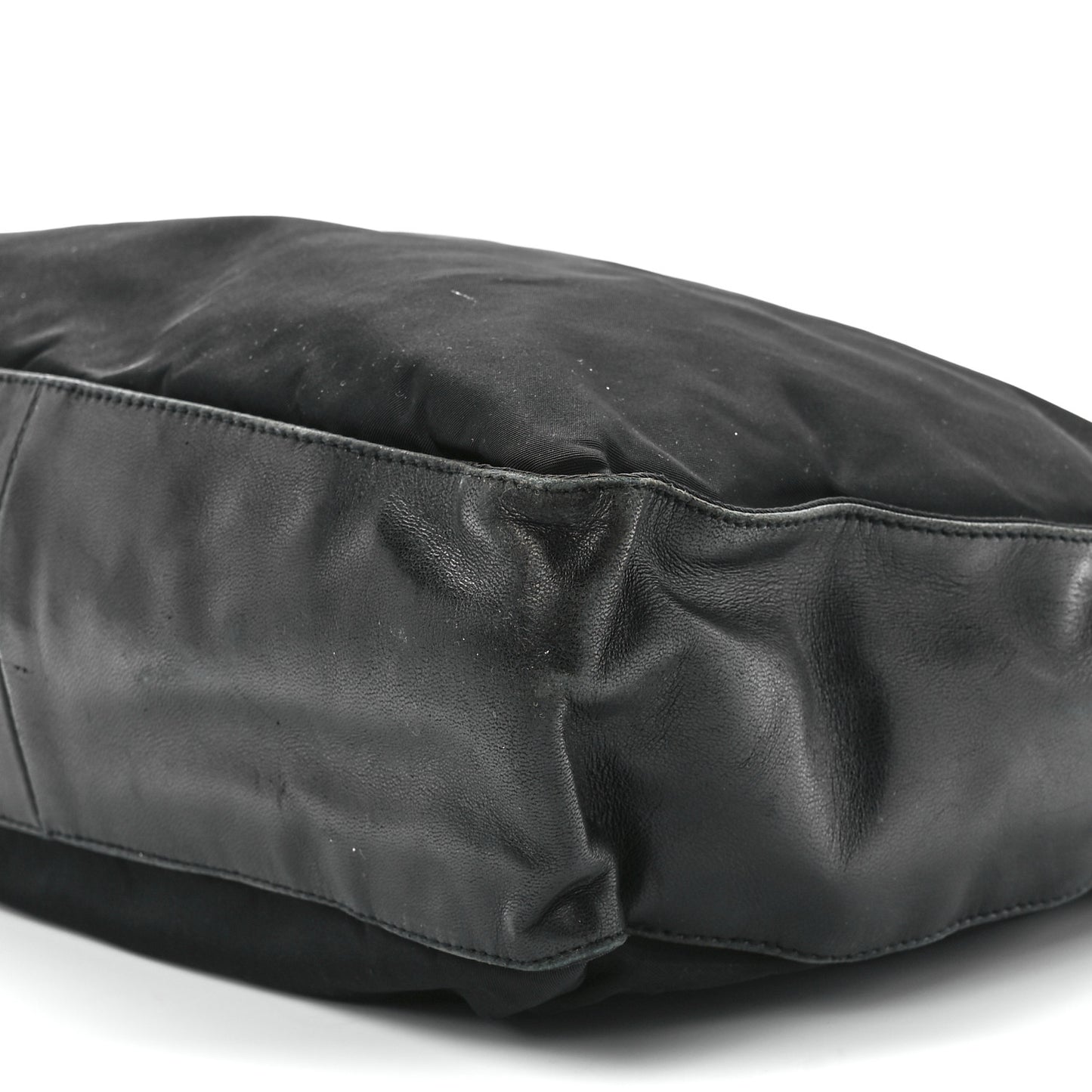 Nylon Calfskin Tote Black