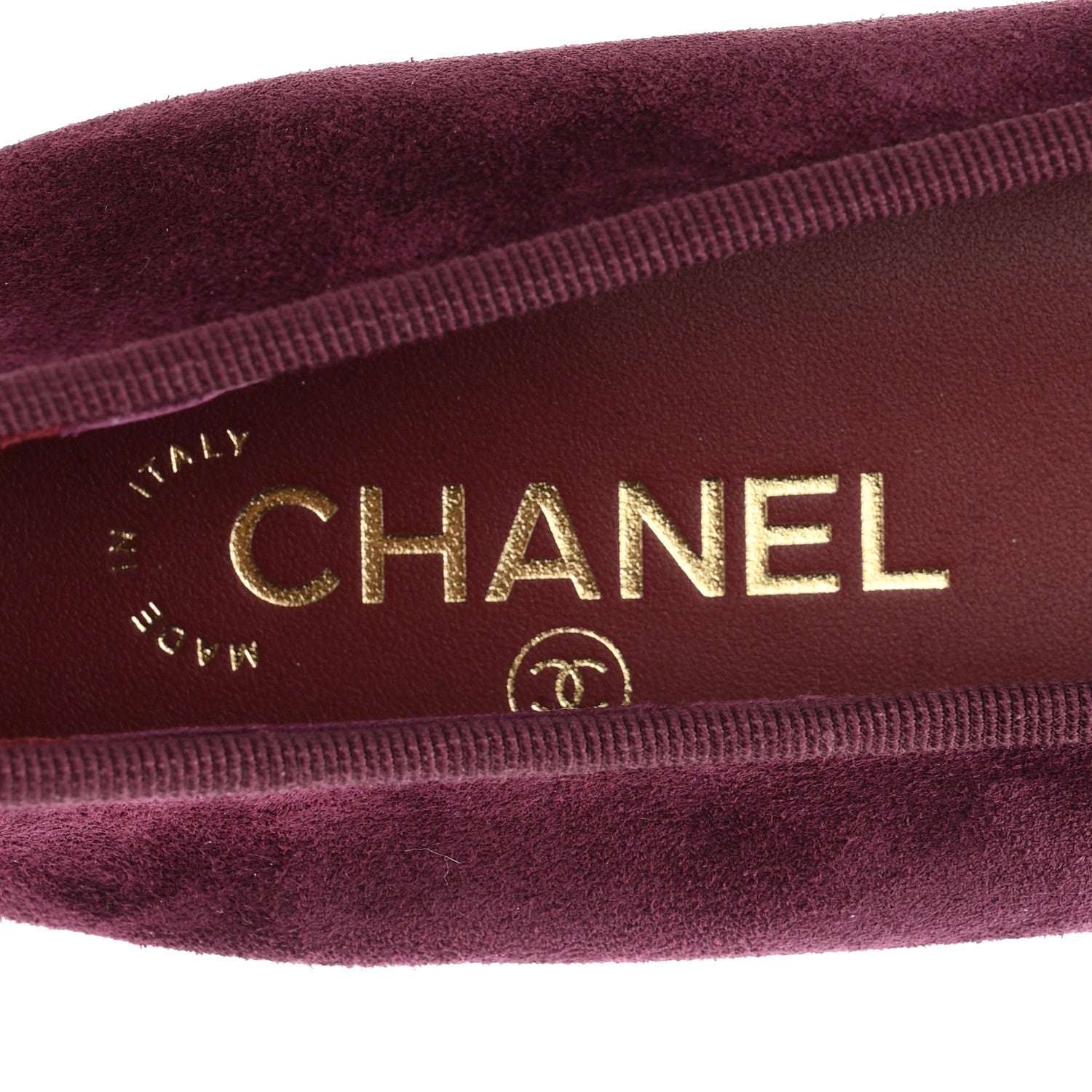 Chanel Suede Calfskin Patent Cap Toe CC Ballerina Flats 39 Burgundy 8 of 10