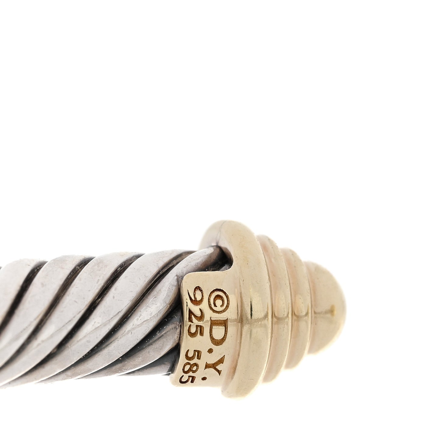 DAVID YURMAN Sterling Silver 14K Yellow Gold 5mm Cable Classics Bracelet