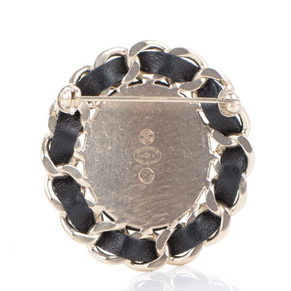 Chanel Lambskin CC Brooch Black Gold 3 of 4