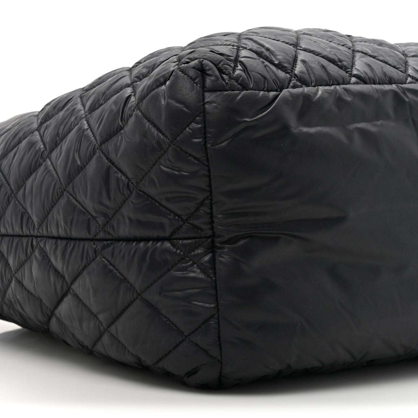 Nylon Quilted Large Coco Cocoon Tote Black