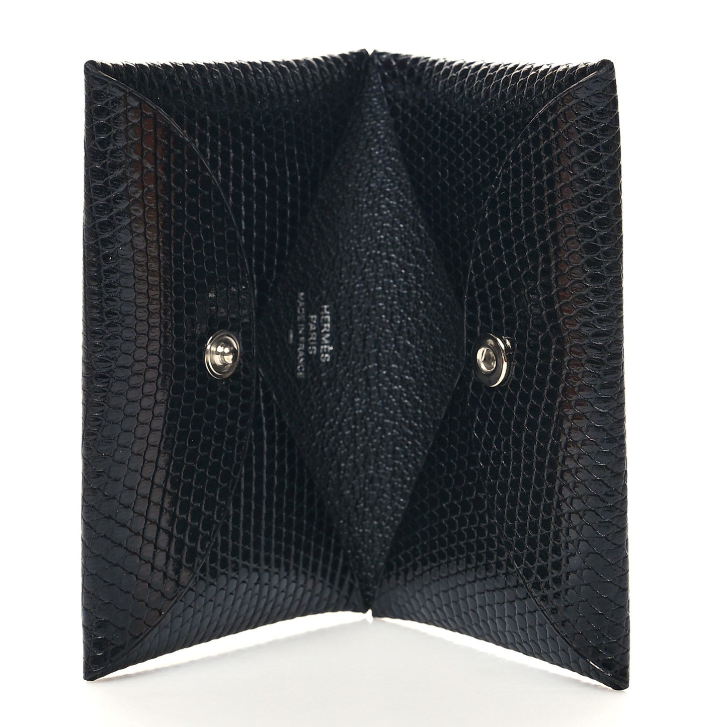 Lizard Calvi Card Case Black