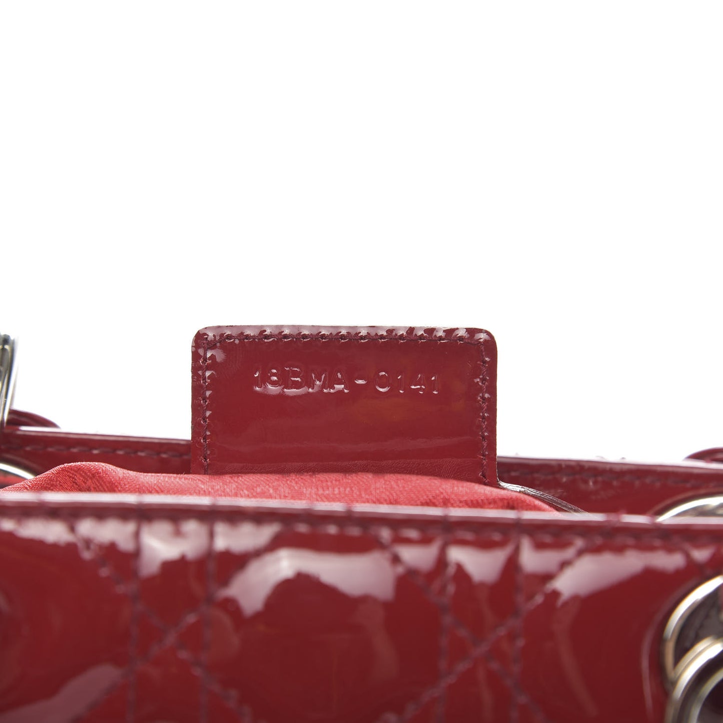 Patent Cannage Medium Lady Dior Burgundy Red