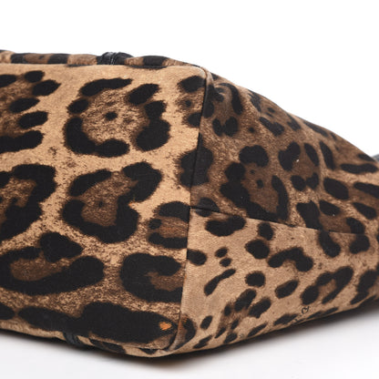 Dolce & Gabbana Canvas Leopard Print Medium Tote Black 11 of 14