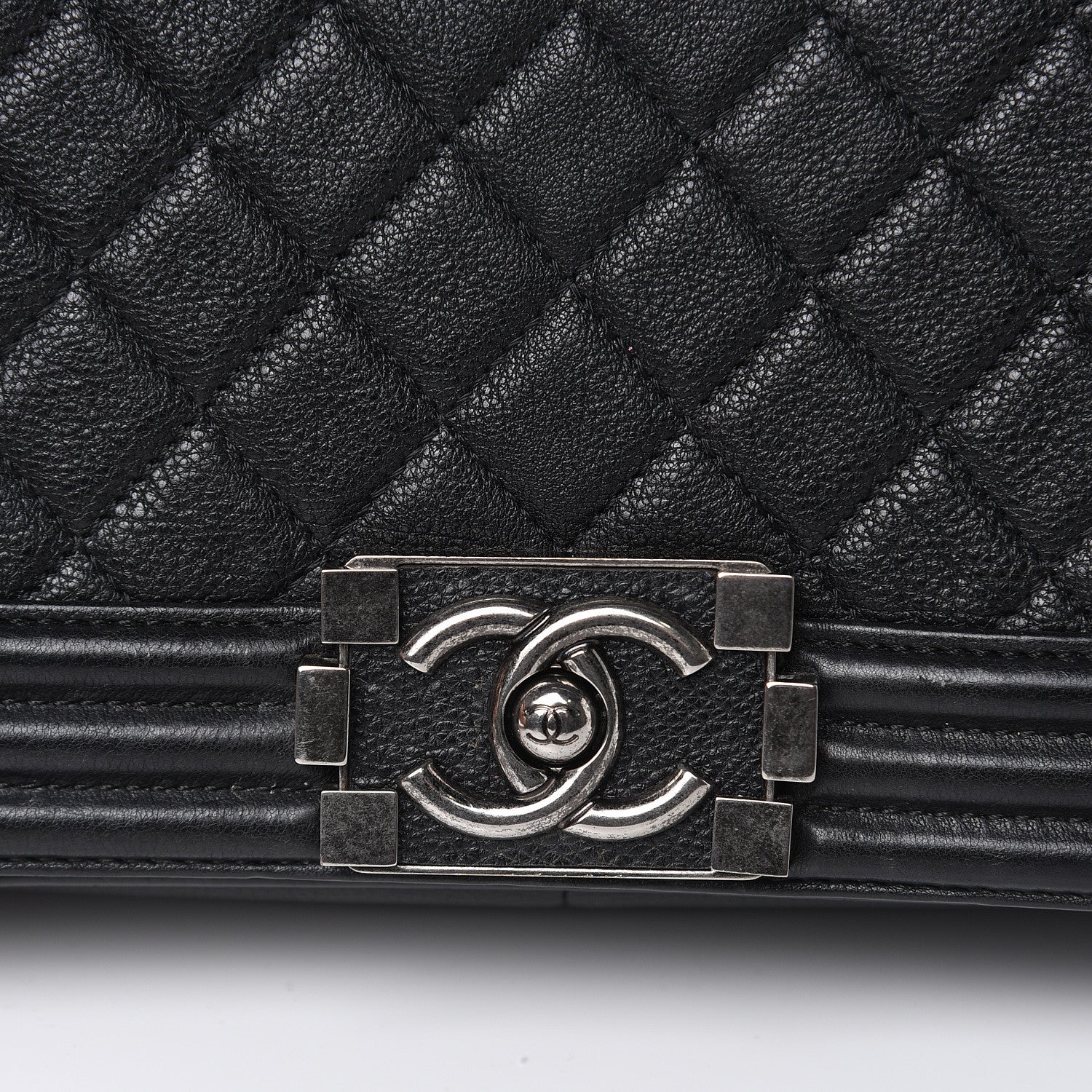 Chanel Grained Calfskin Quilted New Medium Boy Flap Black 11 of 14