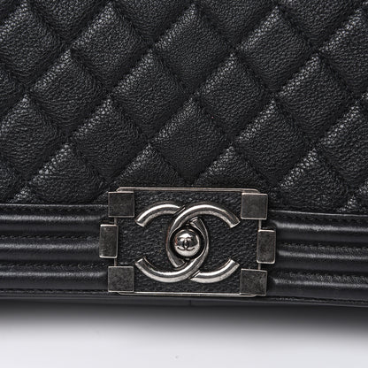Chanel Grained Calfskin Quilted New Medium Boy Flap Black 11 of 14