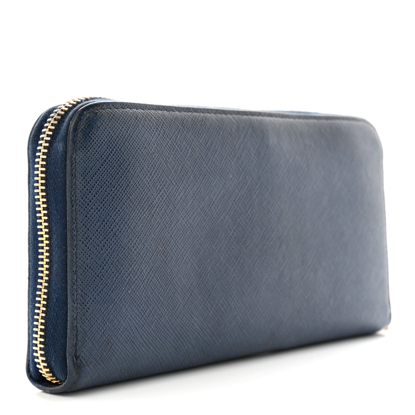 Saffiano Fiocco Bow Zip Around Wallet Bluette