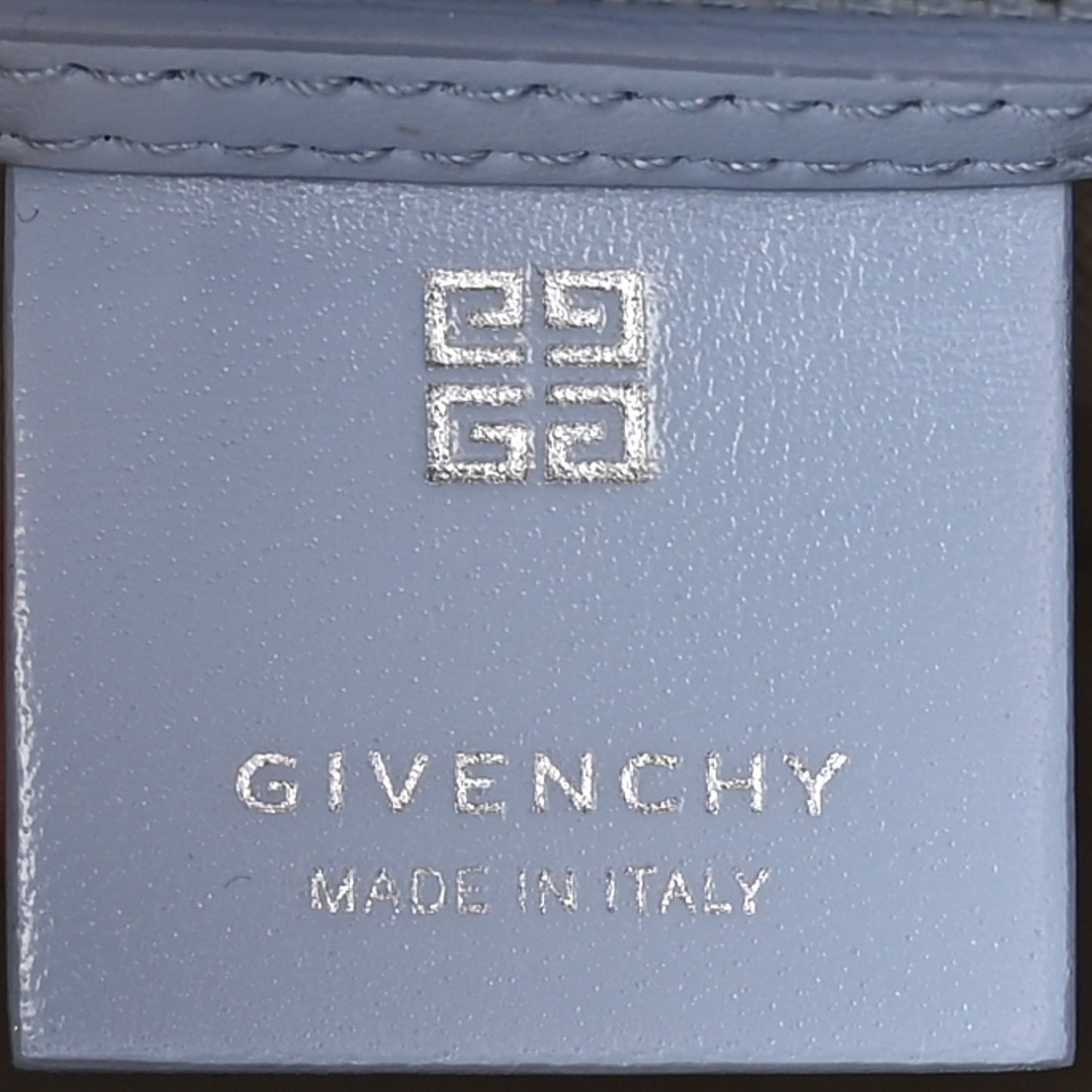 Shiny Lord Calfskin Mini Antigona Baby Blue