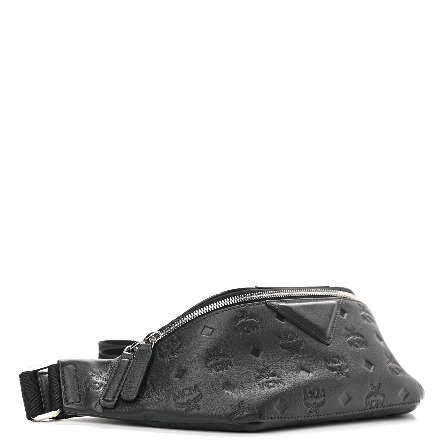 MCM Calfskin Ottomar Monogram Fursten Belt Bag Black 4 of 10