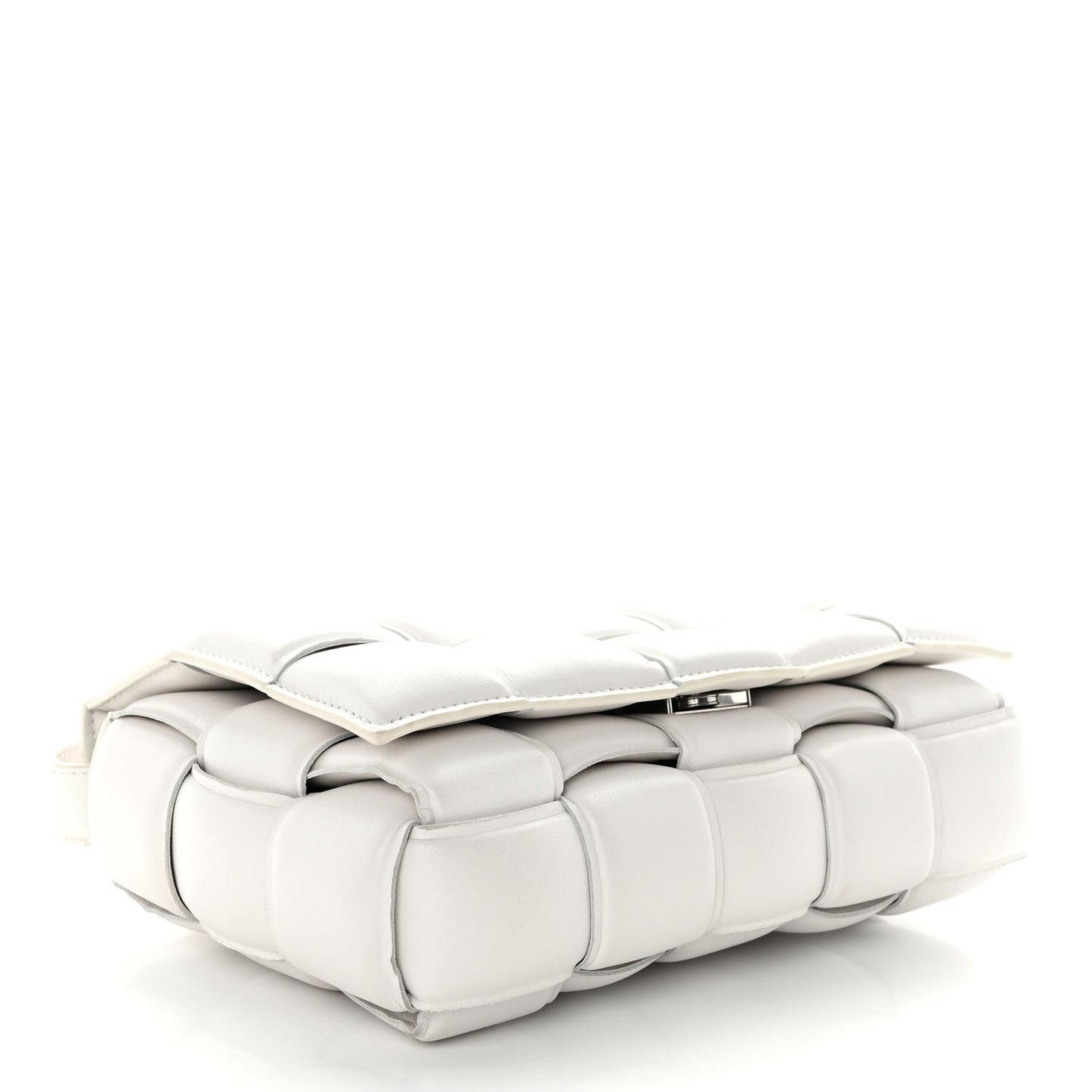 Nappa Maxi Intreccio Padded Cassette Crossbody Bag Chalk