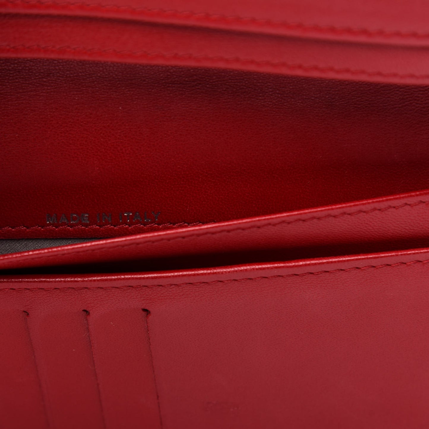 Patent Calfskin Lucky Symbols Yen Wallet Red