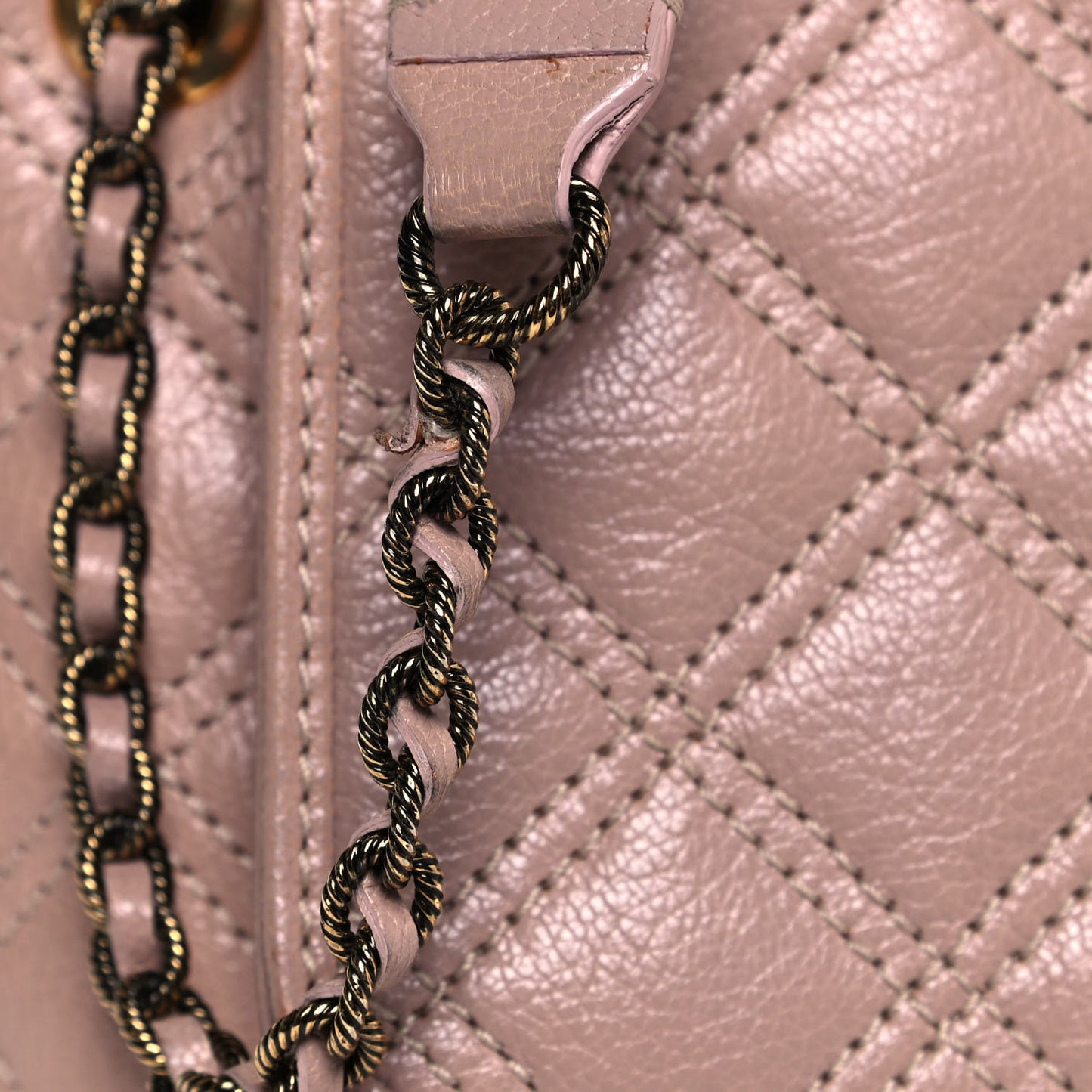 Lacquered Lambskin Baroque The Large Single Flap Blush