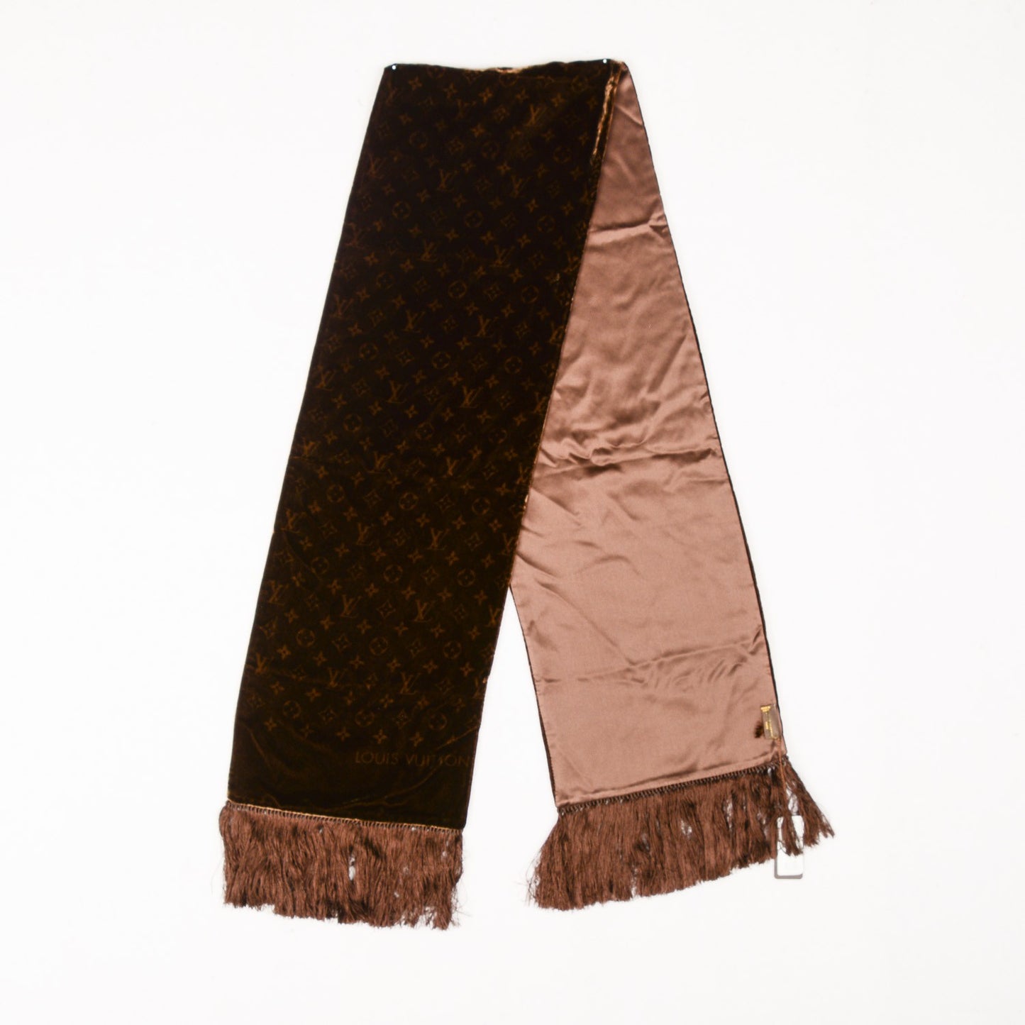 Monogram Velours Long Scarf Marron