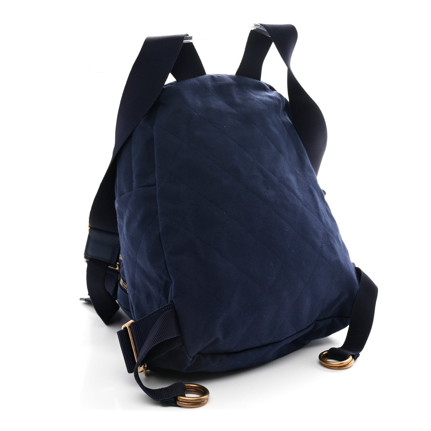 Canvas Double Waist Bag Backpack Blue
