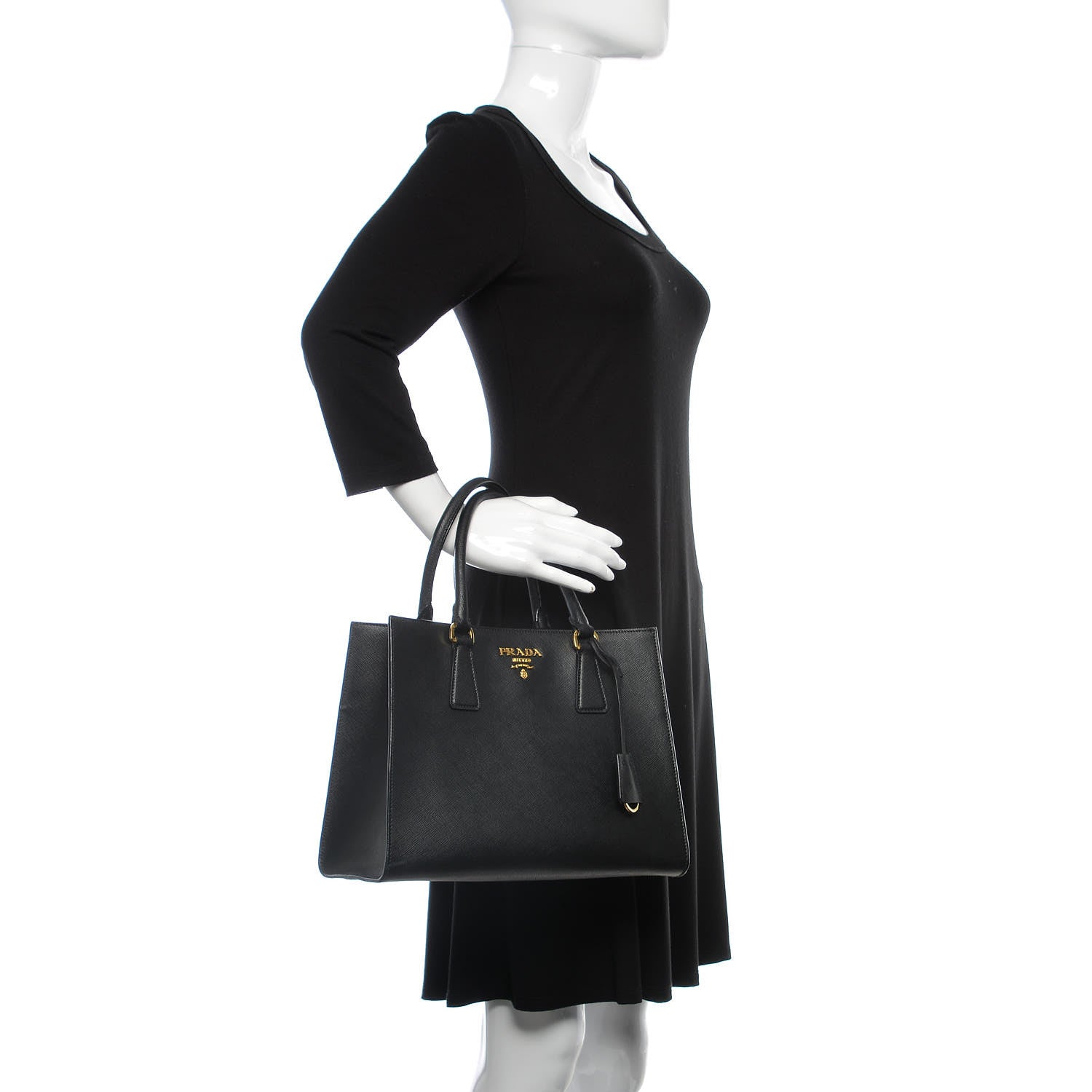 Prada Saffiano Tote Black 2 of 10